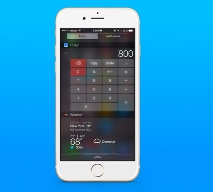Apple разрешила использовать виджет PCalc в iOS8