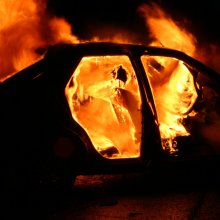 В Абакане сгорела припаркованная возле кафе Honda