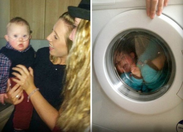 Девушка заперла своего 2-летнего сына с синдромом Дауна в стиральную машину
