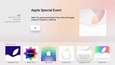 Пользователи Apple TV смогут посмотреть прямую трансляцию презентации компании Apple