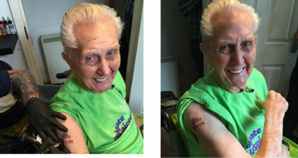 В Великобритании 104-летний пенсионер стал самым старым клиентом тату-салона