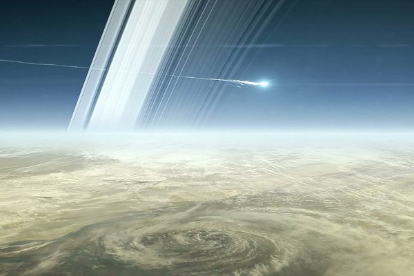 «Кассини» запечатлел турбулентные облака над Сатурном