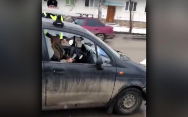 Россиянка на глазах ребенка «избила» свой автомобиль топором
