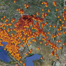 НАСА опубликовало спутниковый снимок лесных пожаров в России
