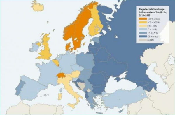 Ученые разработали демографическую карту Европы до 2050 года