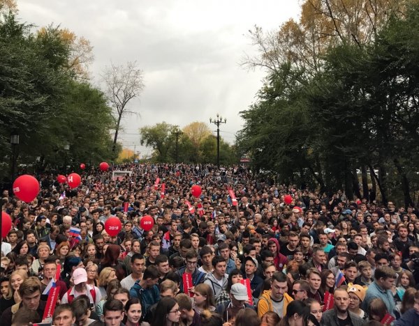 На митинг Навального в Хабаровске пришли 650 человек