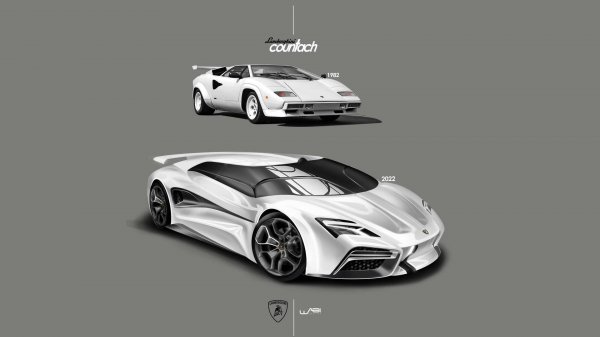 Независимые дизайнеры «оживили» легендарный Lamborghini Countach