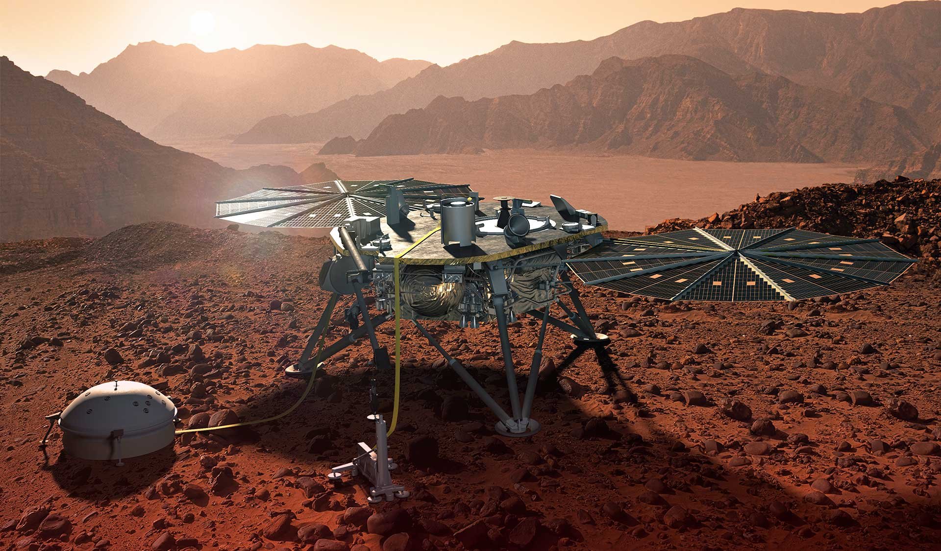 Марсианский зонд. Посадочный модуль НАСА Insight. Марсоход космический аппарат Insight. Insight аппарат на Марсе. Зонд Insight Марс снимки.