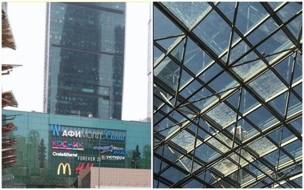 «Осколки обрушатся на головы»: Треснувшая в «Афимолл Сити» стеклянная крыша угрожает жизни москвичей